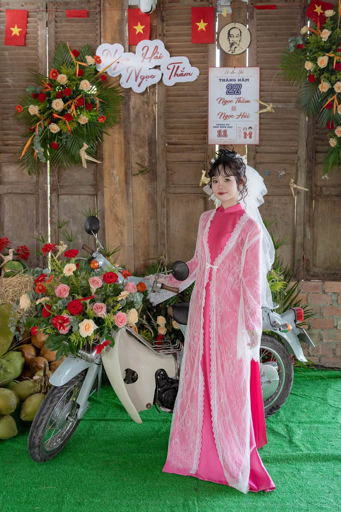 C&ocirc; d&acirc;u 'g&acirc;y sốt' v&igrave; biến c&acirc;y nh&agrave; l&aacute; vườn th&agrave;nh lễ ăn hỏi đẹp như phim - Ảnh 6.