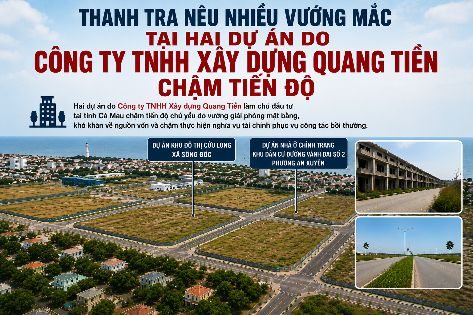 Hai dự án gần 4.000 tỉ của Công ty TNHH xây dựng Quang Tiền chậm tiến độ - Ảnh 1.