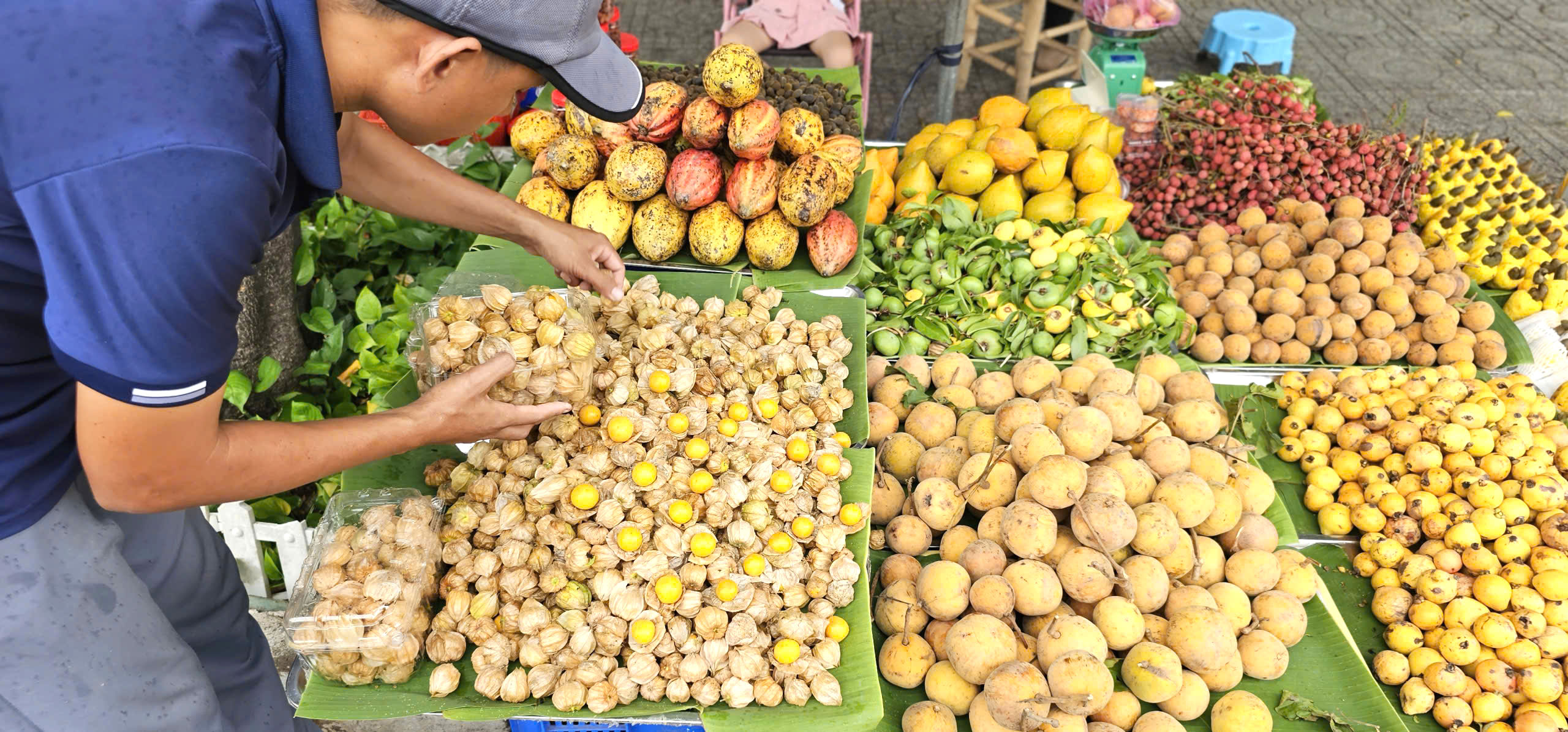 Cụ bà và phụ huynh đội nắng tìm mua trái cây tuổi thơ cùng con cháu - Ảnh 9.