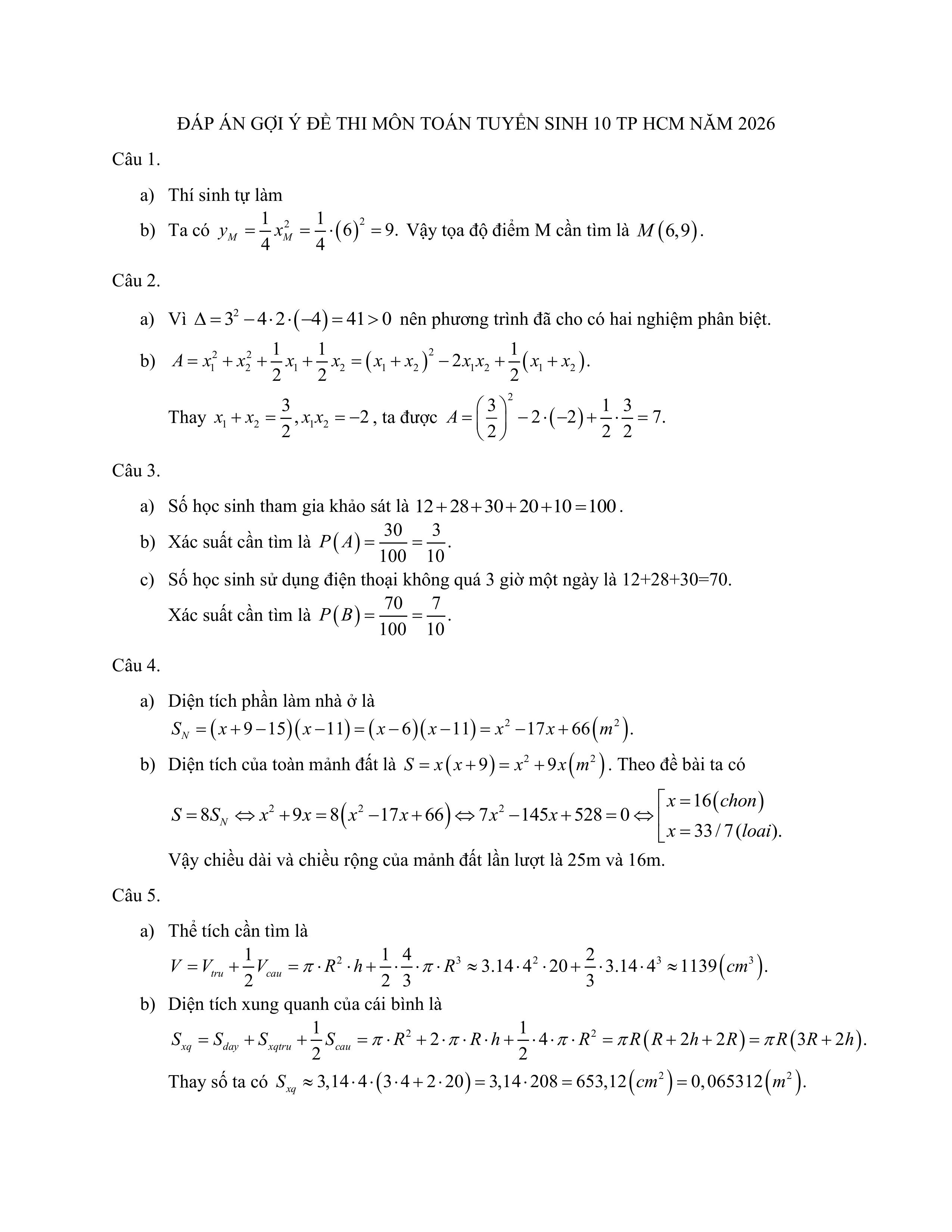 Thi lớp 10 TP.HCM: Gợi ý giải đề thi môn toán - Ảnh 2.