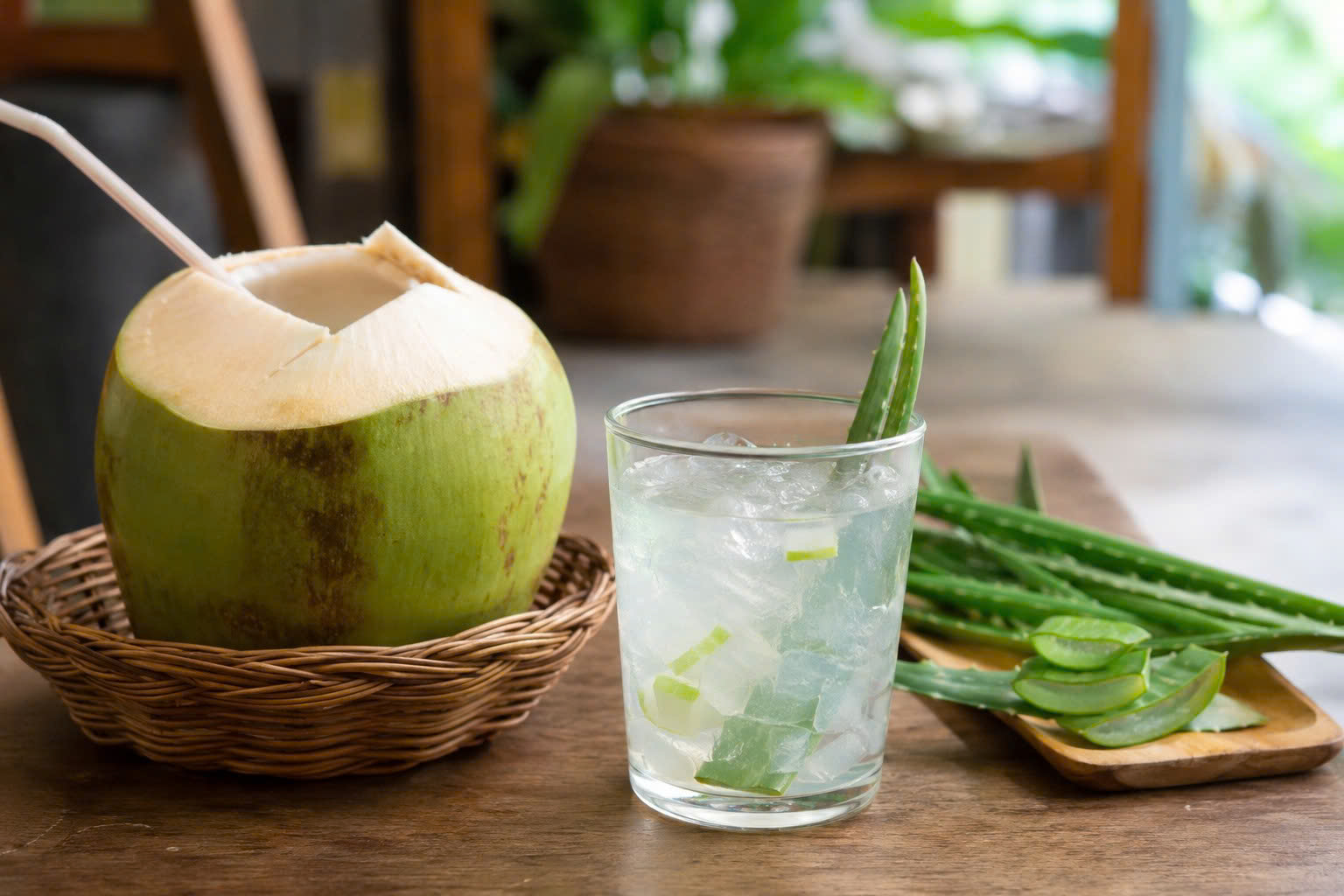 Nước ép nha đam hay nước dừa cấp nước tốt cho cơ thể? - Ảnh 3.