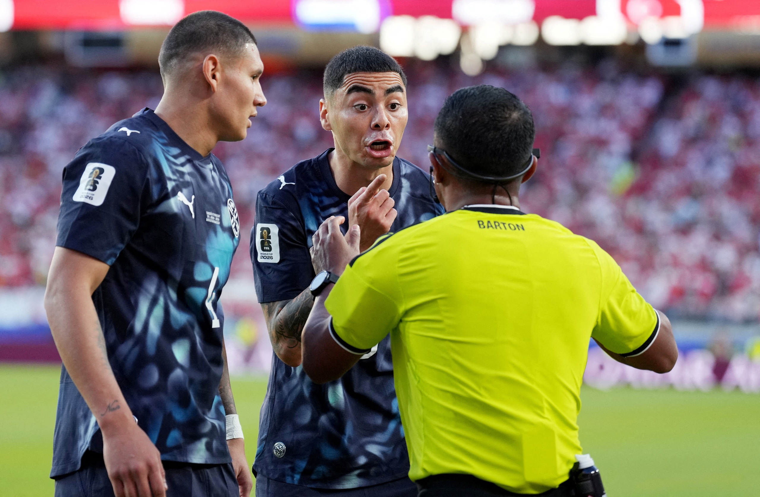 Miguel Almiron eliminat în meciul contra Turciei pentru acoperirea gurii cu mâna