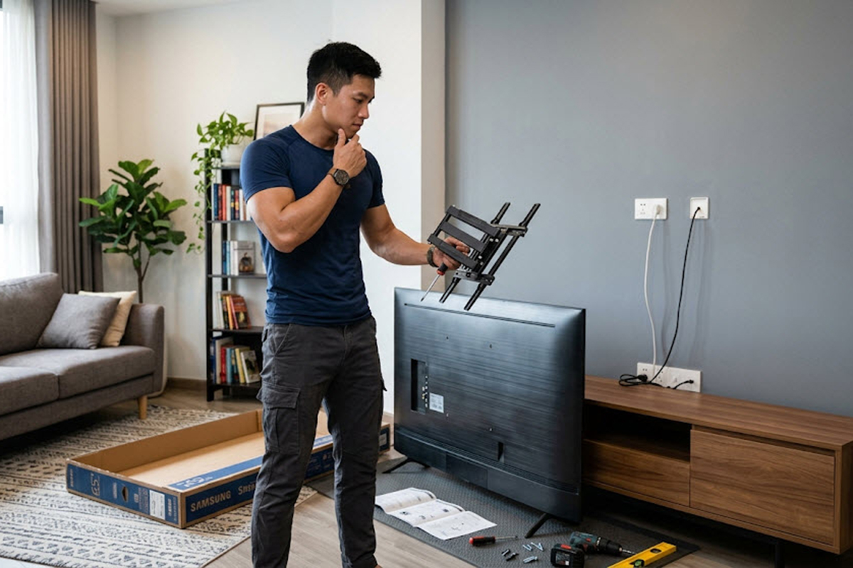 Nên chọn treo TV lên tường hay đặt trên kệ? - Ảnh 1.