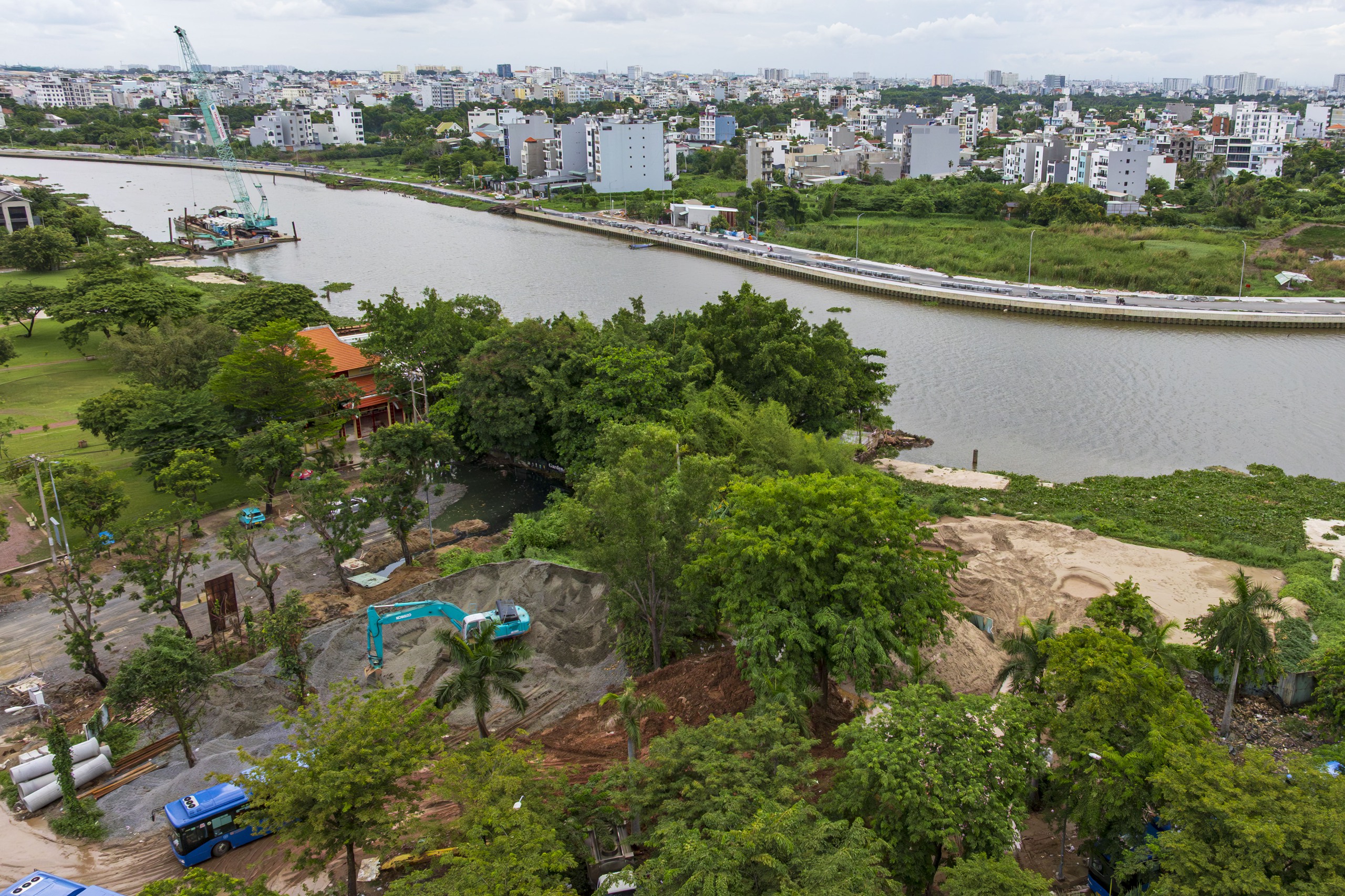 To&agrave;n cảnh nơi TP.HCM x&acirc;y cầu V&agrave;m Thuật hơn 1.100 tỉ nối v&ugrave;ng ven đến trung t&acirc;m- Ảnh 1.