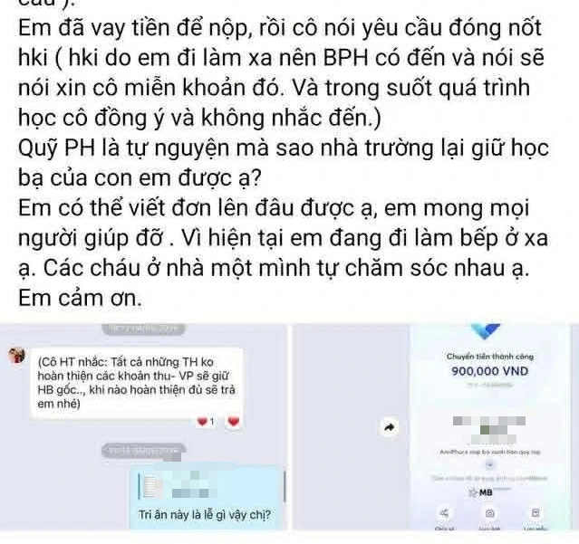 Phụ huynh bức xúc vì chưa nộp quỹ lớp, con ra trường không được rút học bạ   - Ảnh 1.