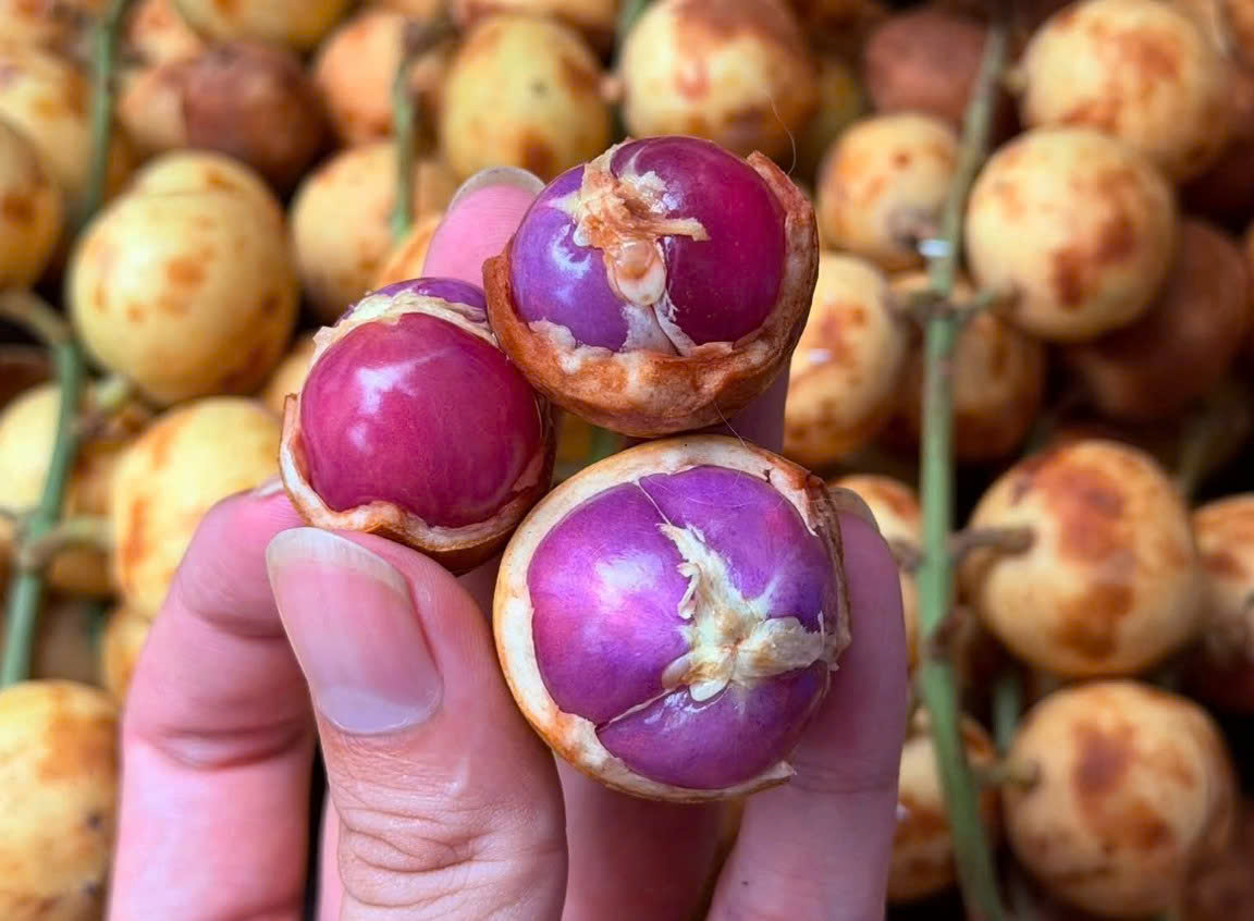 Tr&aacute;i d&acirc;u da ruột t&iacute;m đang g&acirc;y sốt: Mua ở TP.HCM gi&aacute; 120.000 đồng/kg, vị thế n&agrave;o? - Ảnh 1.