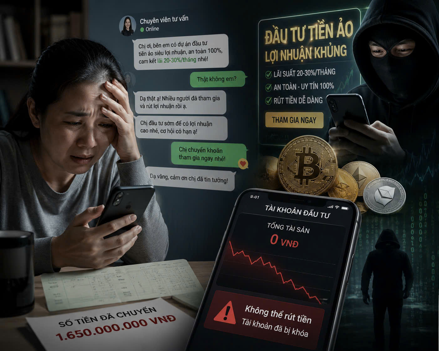 Lừa đảo tiền số, vì sao vẫn có người sập bẫy?- Ảnh 1.