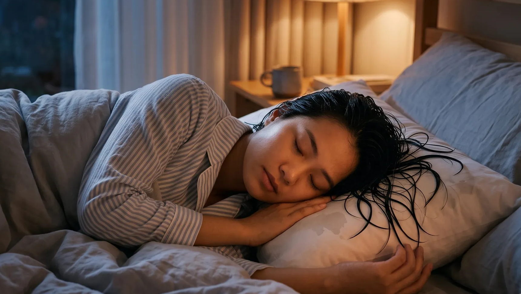 Ngủ khi tóc còn ướt sau tắm đêm: Chuyên gia cảnh báo tác hại - Ảnh 1.