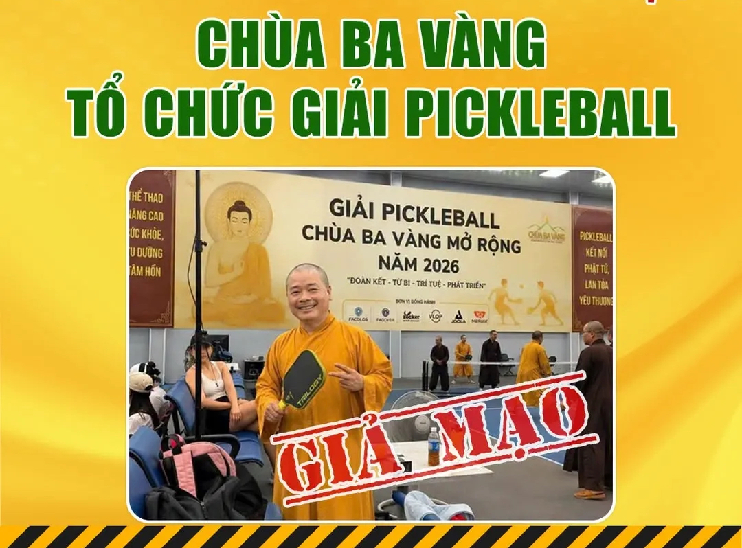 Chùa Ba Vàng lên tiếng về thông tin tổ chức giải pickleball - Ảnh 1.