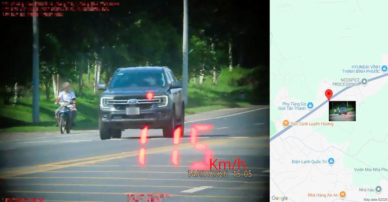 Đồng Nai: Xử lý xe ô tô chạy 115 km/giờ trên quốc lộ 14 - Ảnh 1.