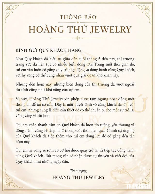Thêm 3 tiệm kim cương tại TP.HCM thông báo tạm ngừng hoạt động- Ảnh 2.