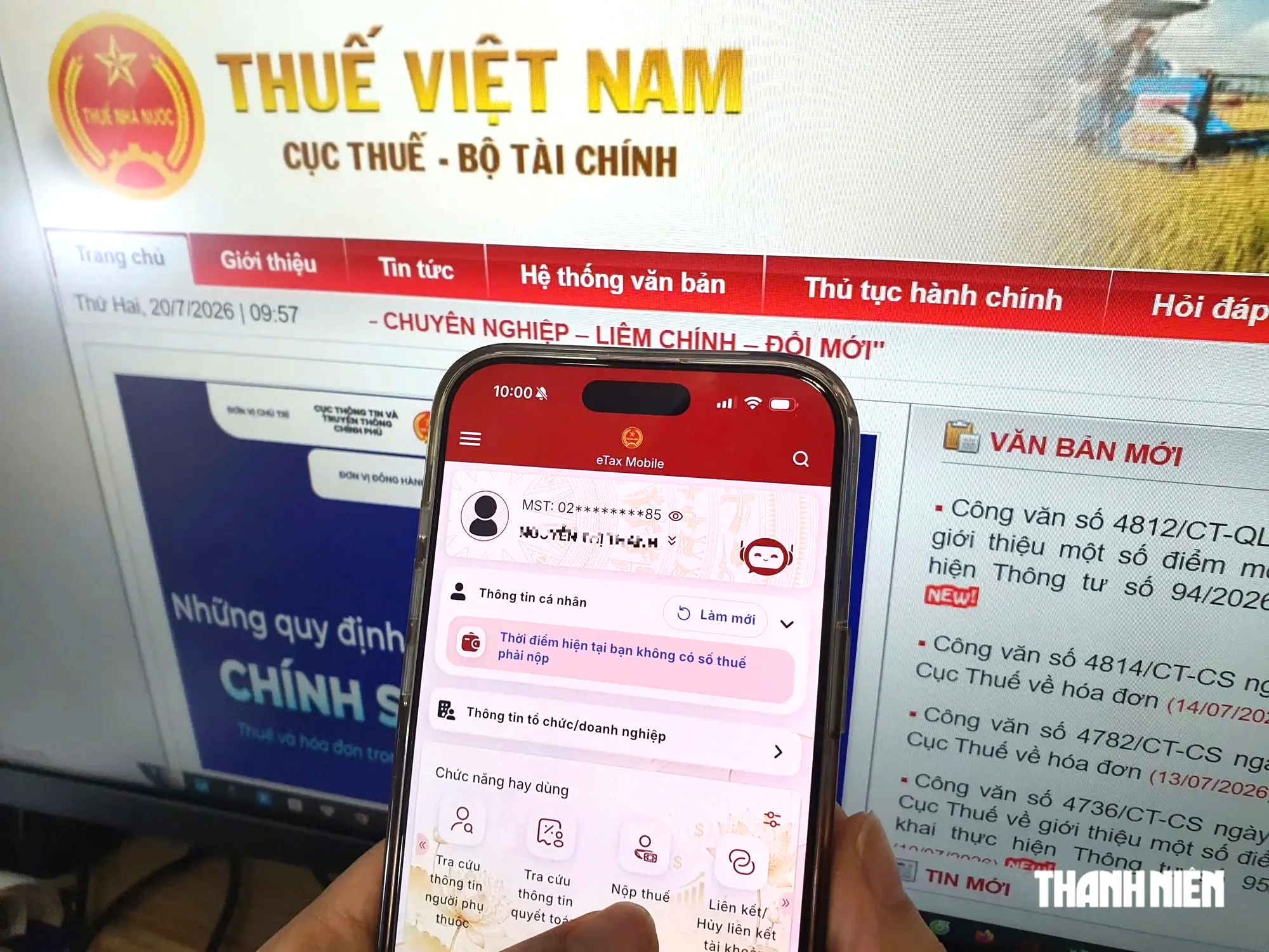 7 bước tra cứu, gửi vướng mắc về thuế trên eTax Mobile - Ảnh 1.