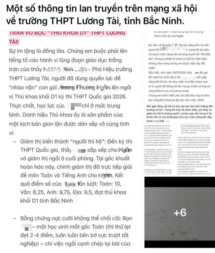 Bắc Ninh: Xác minh thông tin tố giám thị làm bài hộ con gái hiệu phó- Ảnh 1.