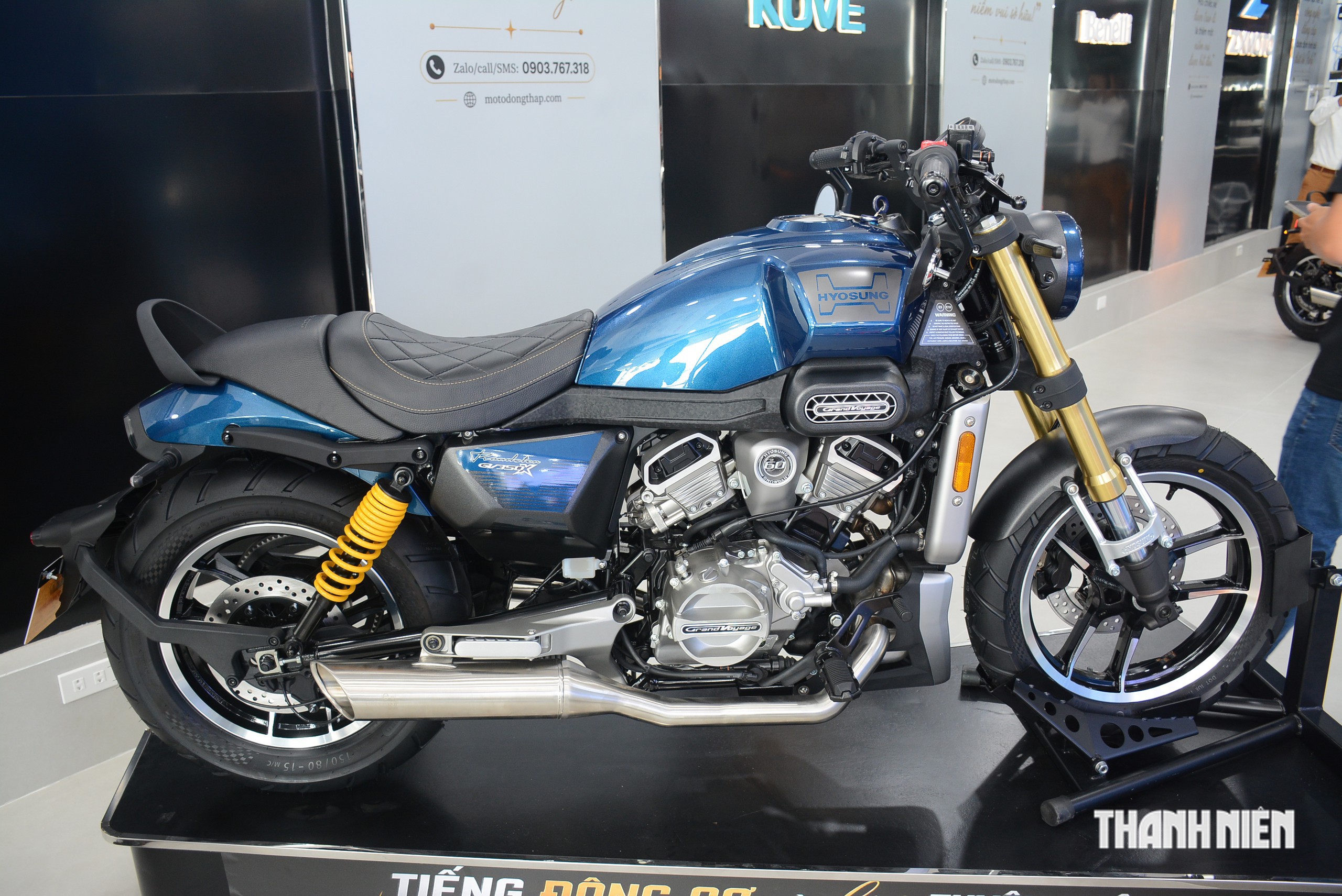 M&ocirc; t&ocirc; cruiser thương hiệu H&agrave;n Quốc Hyosung GV350X về Việt Nam, gi&aacute; 135 triệu - Ảnh 1.