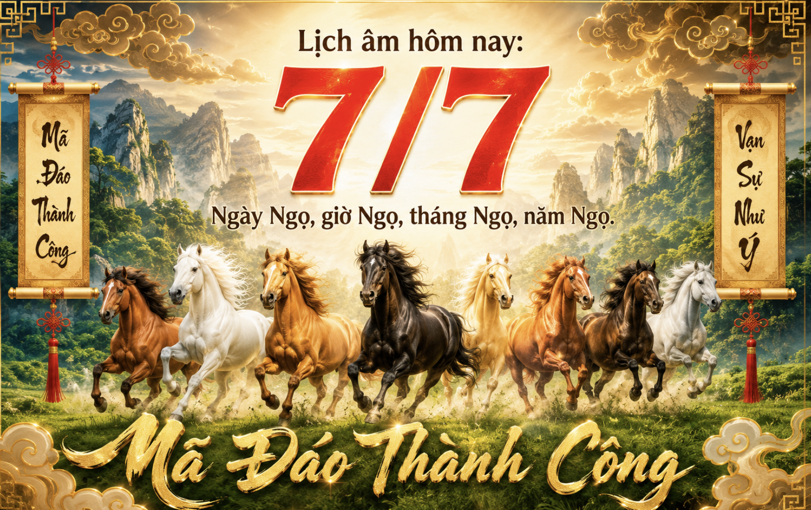 Lịch &acirc;m h&ocirc;m nay ng&agrave;y 7.7: Giờ Ngọ, ng&agrave;y Ngọ, th&aacute;ng Ngọ, năm Ngọ c&oacute; may mắn? - Ảnh 1.