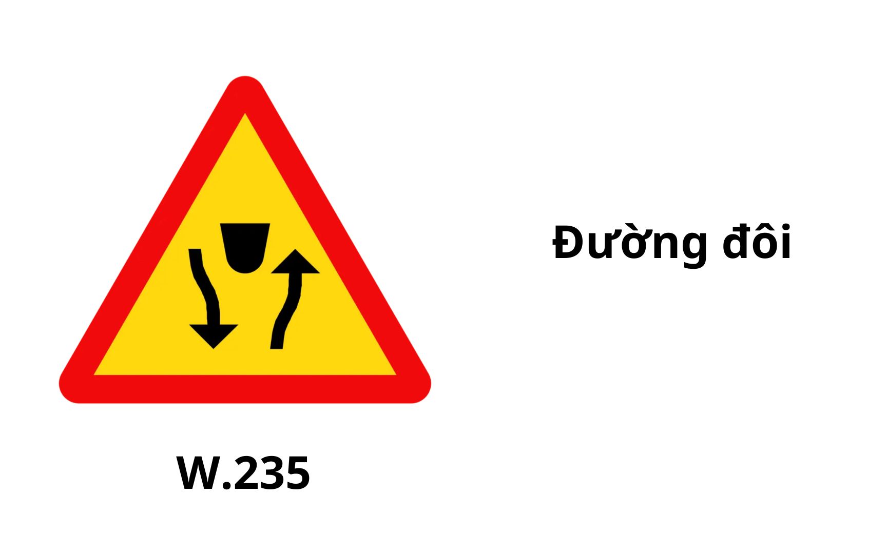 Phân biệt biển báo tam giác viền đỏ, nền vàng, khác dải phân cách thế nào? - Ảnh 2.