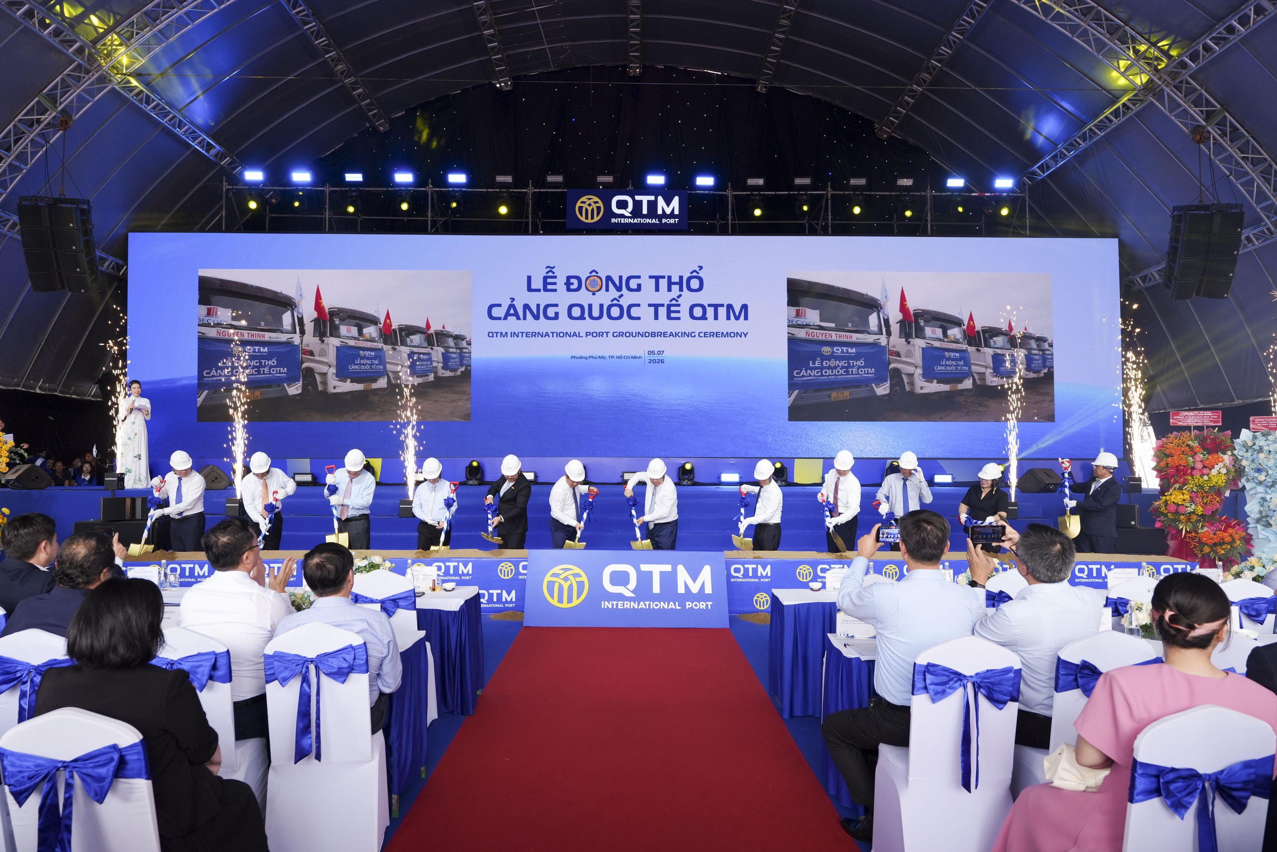 TP.HCM động thổ cảng quốc tế QTM quy mô gần 6.900 tỉ đồng ở phường Phú Mỹ - Ảnh 1.