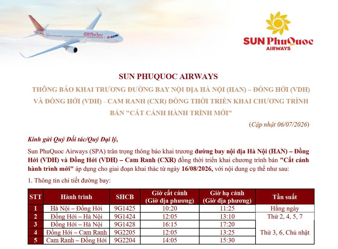 Mở đường bay Đồng Hới - Cam Ranh vào giữa tháng 8 năm nay- Ảnh 1.