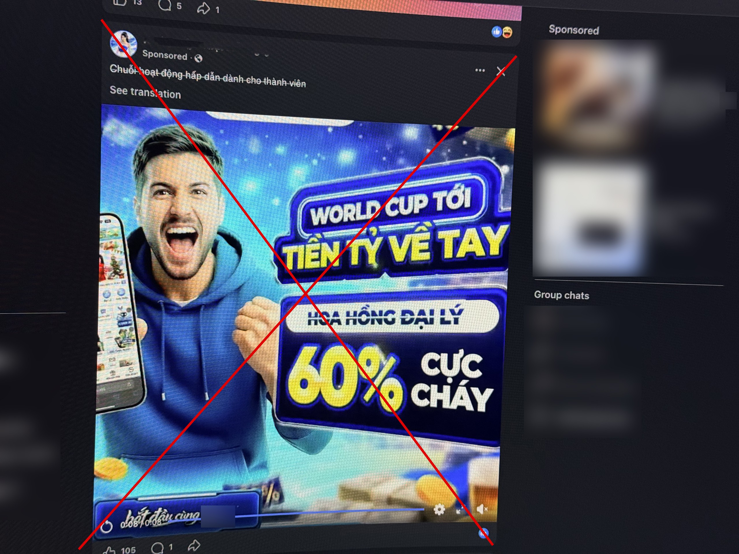 Quảng cáo cờ bạc, cá độ trên Facebook 'nóng' theo nhịp World Cup - Ảnh 1.