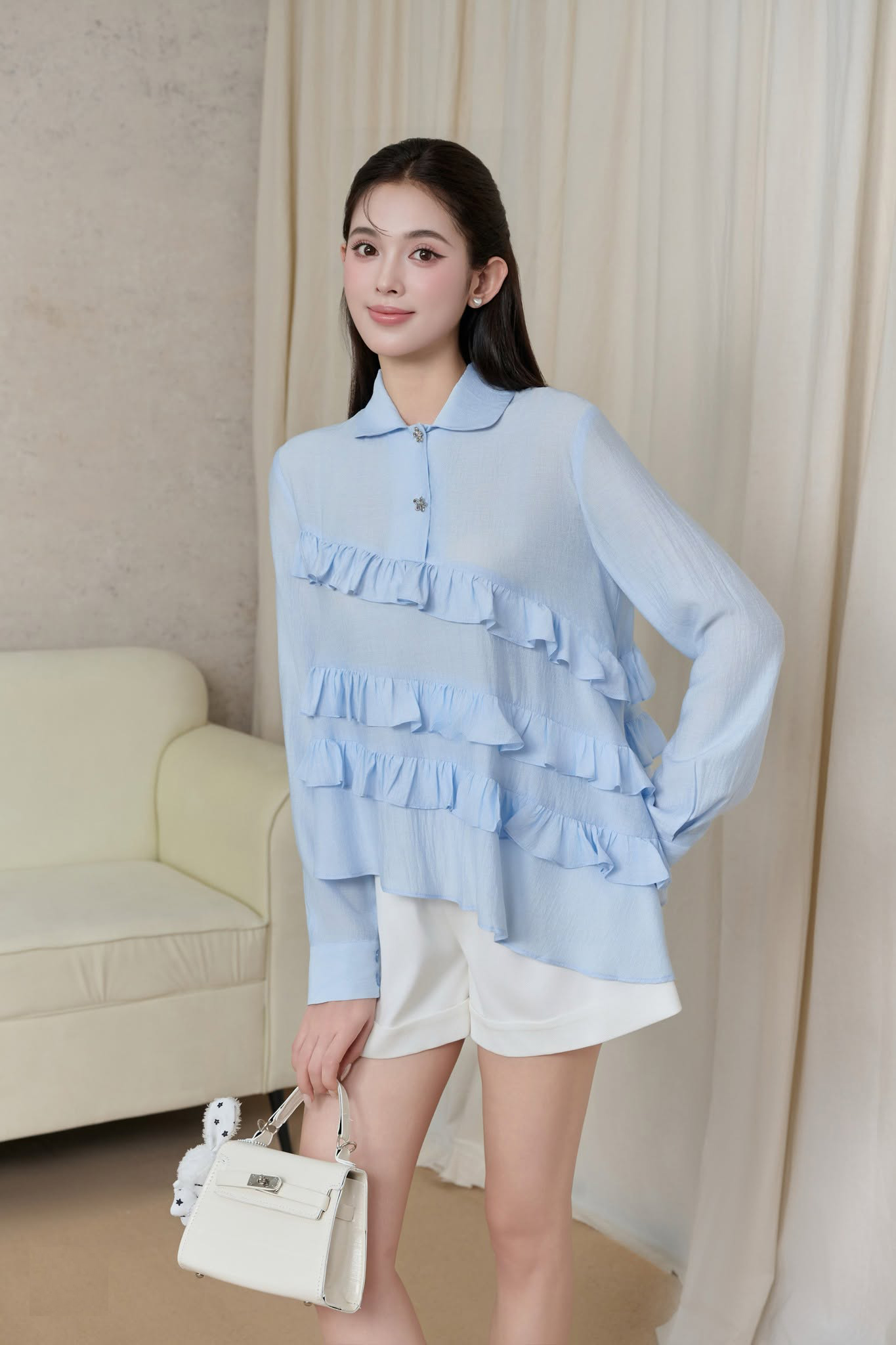 Phong cách tối giản với áo sơ mi, quần ống rộng và chân váy chữ A- Ảnh 6.