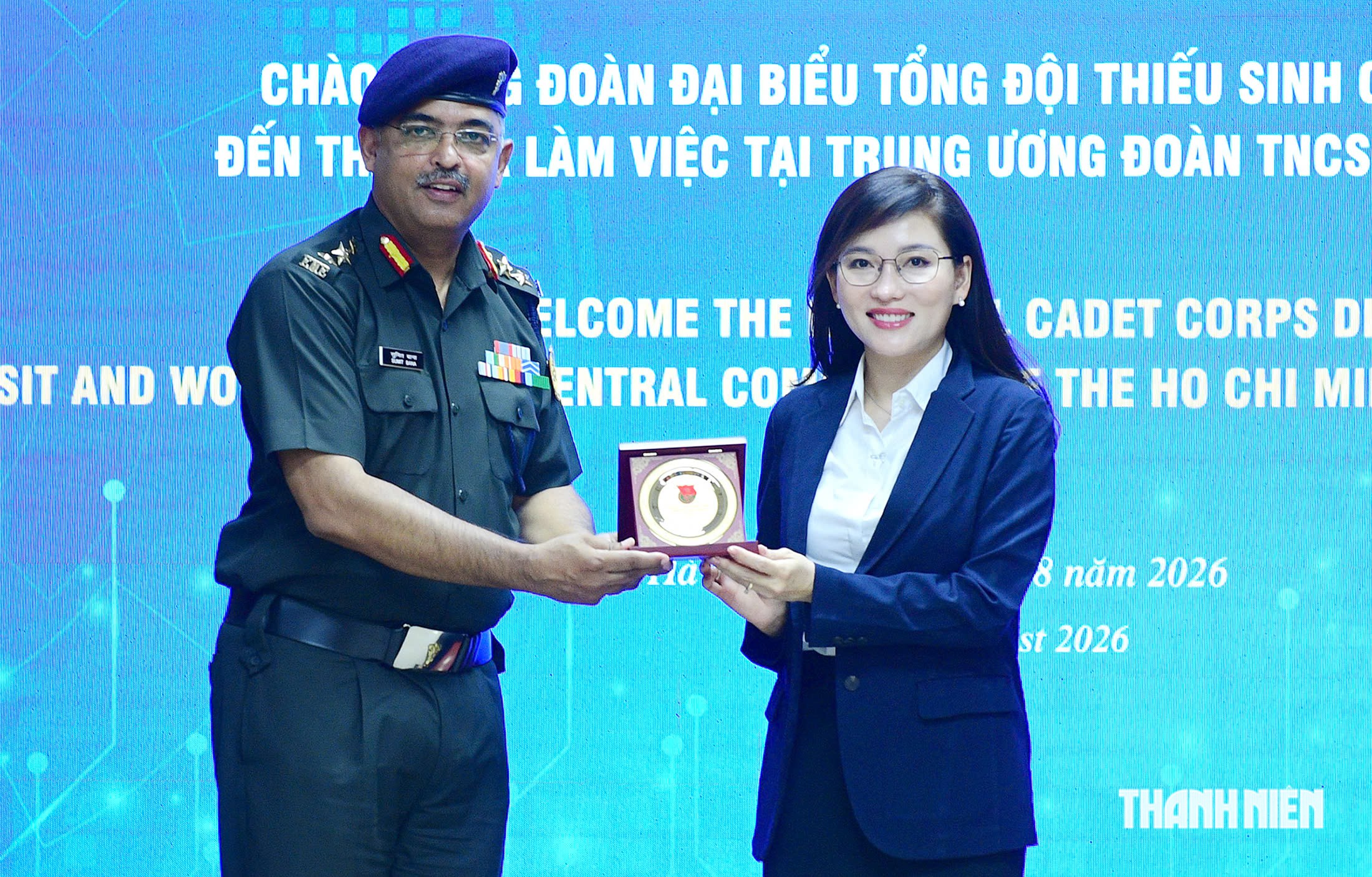 Chị Hồ Hồng Nguyên tiếp xã giao đoàn đại biểu Tổng đội Thiếu sinh quân Ấn Độ- Ảnh 2.
