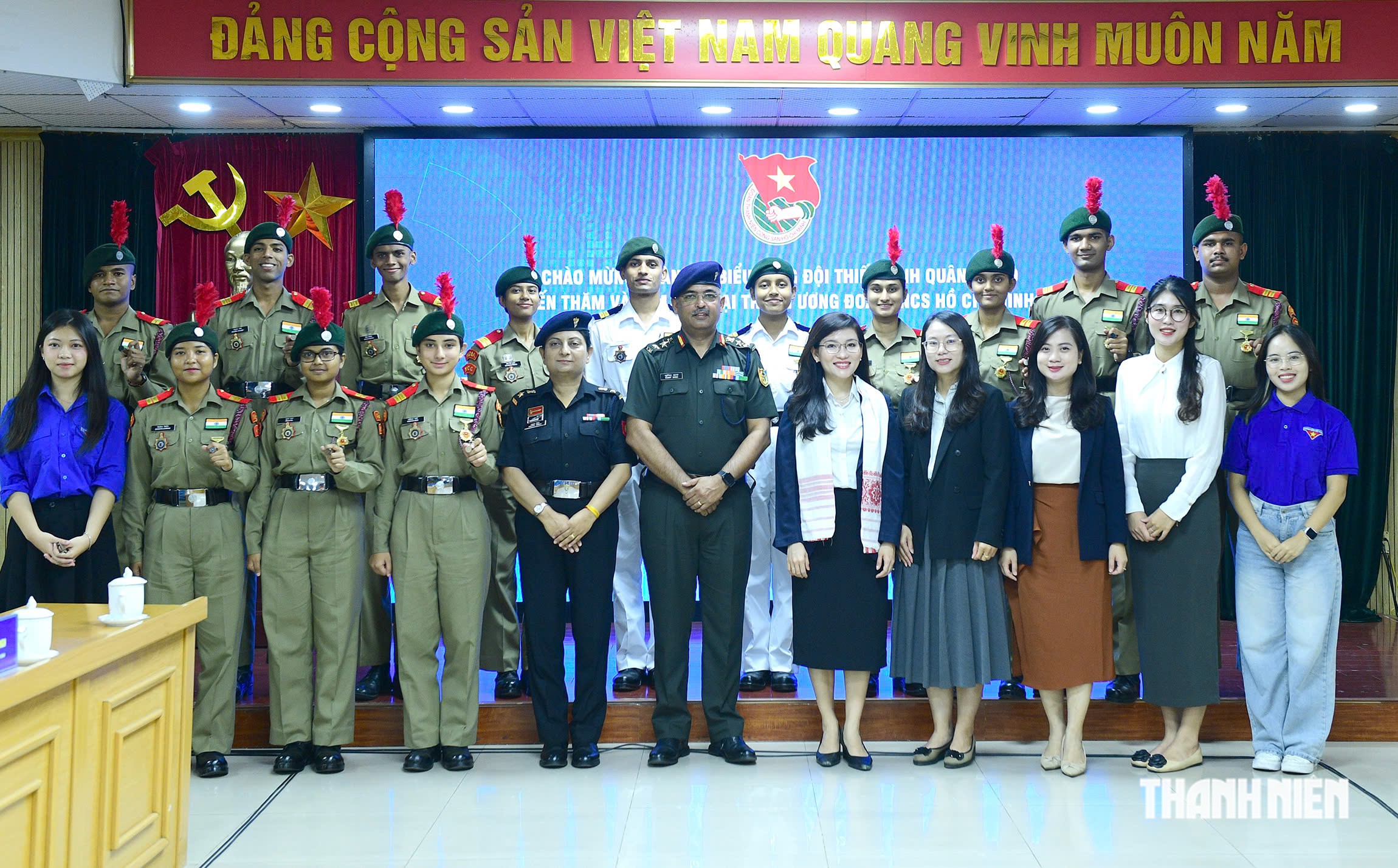 Chị Hồ Hồng Nguyên tiếp xã giao đoàn đại biểu Tổng đội Thiếu sinh quân Ấn Độ- Ảnh 5.