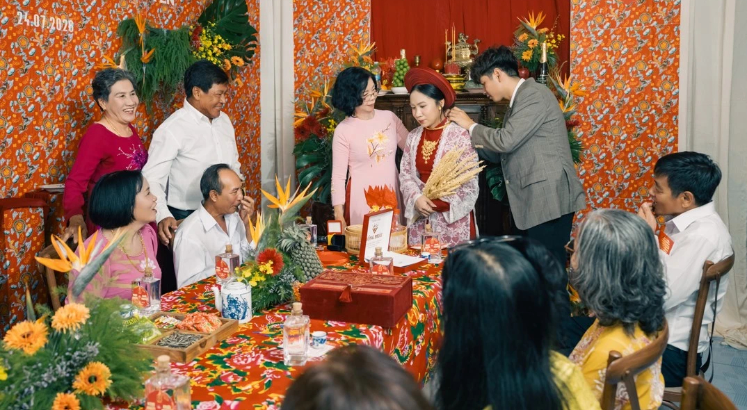 Cặp đôi chặt tre, chặt chuối, hái hoa dừa làm đám hỏi Nam Bộ xưa- Ảnh 4.