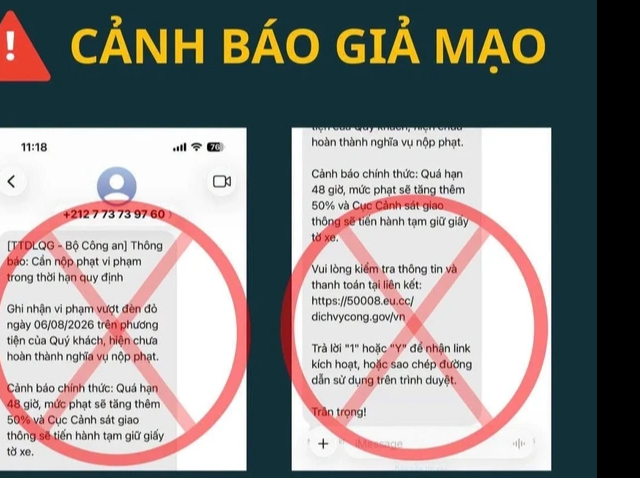 Cảnh giác với tin nhắn 'Bộ Công an yêu cầu nộp phạt nguội'- Ảnh 2.