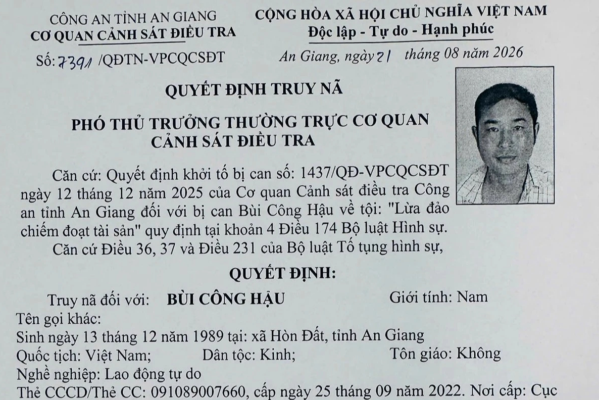 An Giang: Truy nã bị can lừa đảo bán 1 thửa đất cho nhiều người - Ảnh 1.