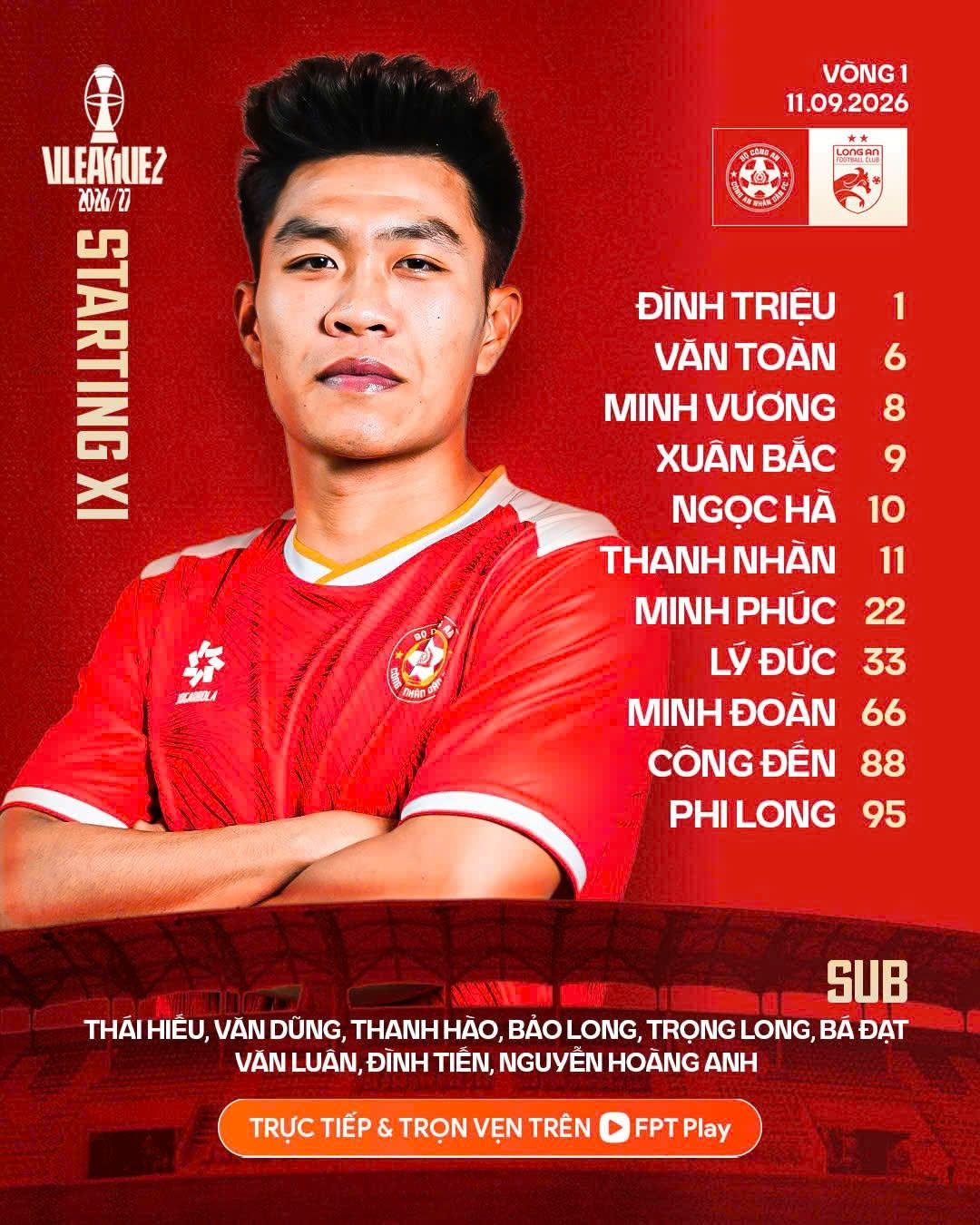 CLB CAND tung ra sân đội hình rất mạnh ở trận ra quân