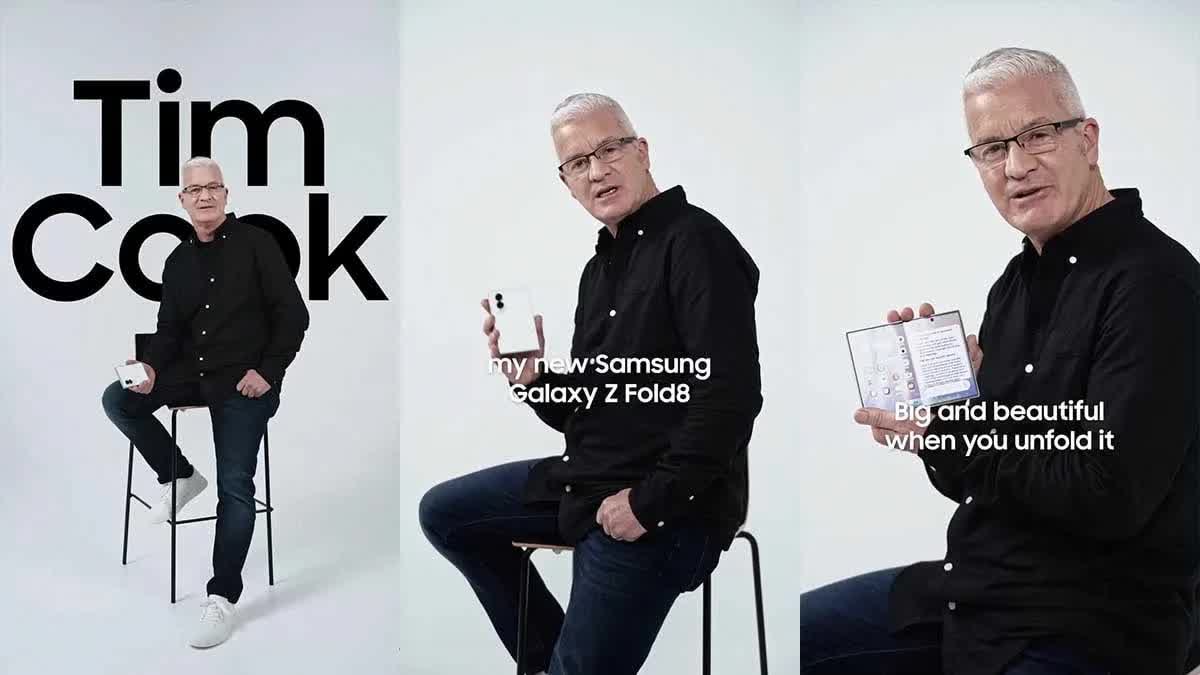 Samsung đưa 'Tim Cook' vào quảng cáo Galaxy Z Fold8 - Ảnh 1.