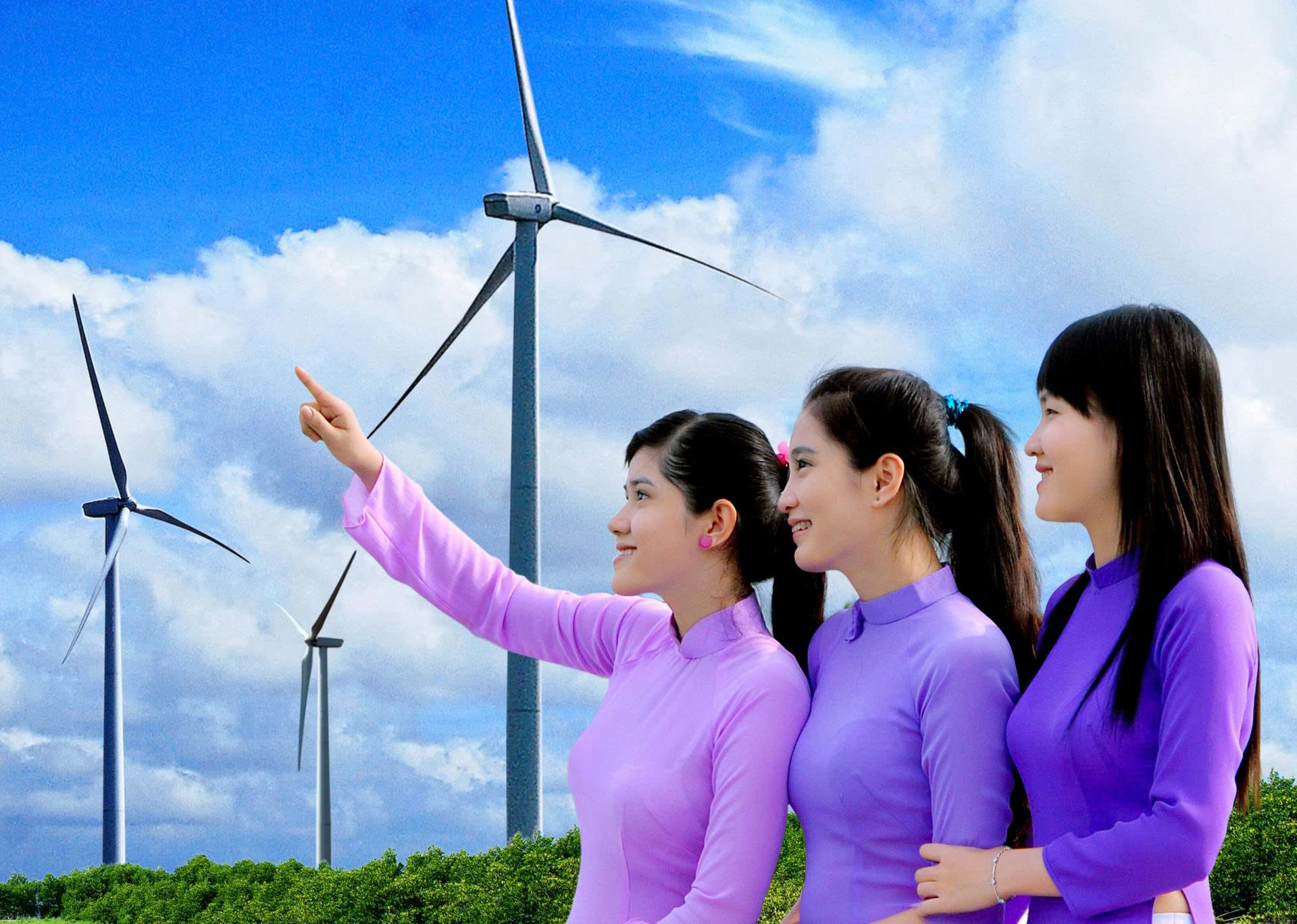 Check-in trên cánh đồng điện gió đẹp nhất miền Tây - Ảnh 1.