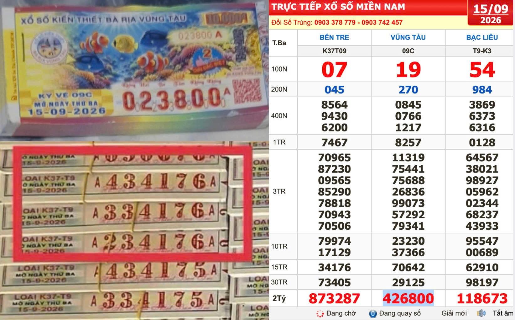 Xổ số miền Nam ngày 15 tháng 9: Đại lý tìm người trúng số đài Vũng Tàu - Ảnh 1.