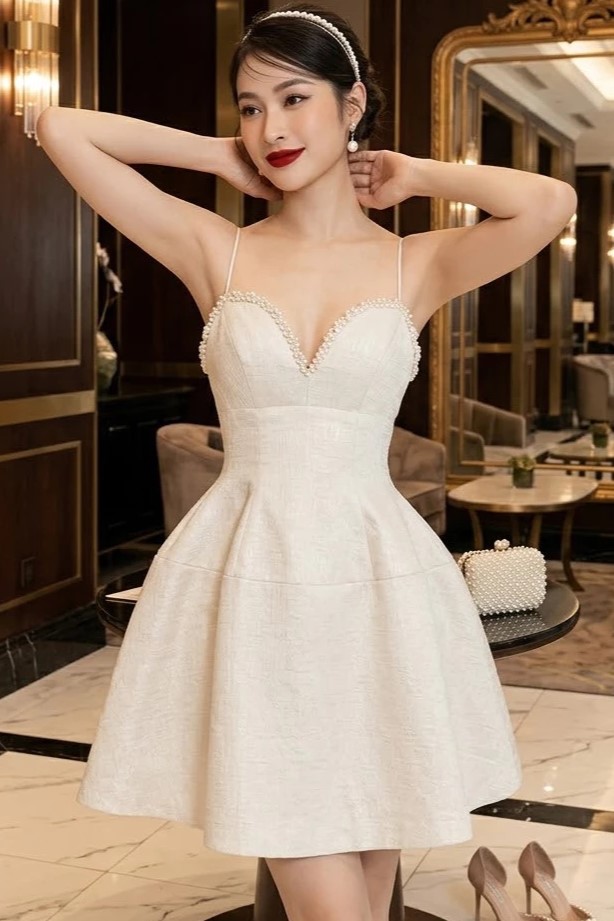 Váy đính ngọc trai tôn nét đẹp cổ điển đầy sang trọng - Ảnh 3.