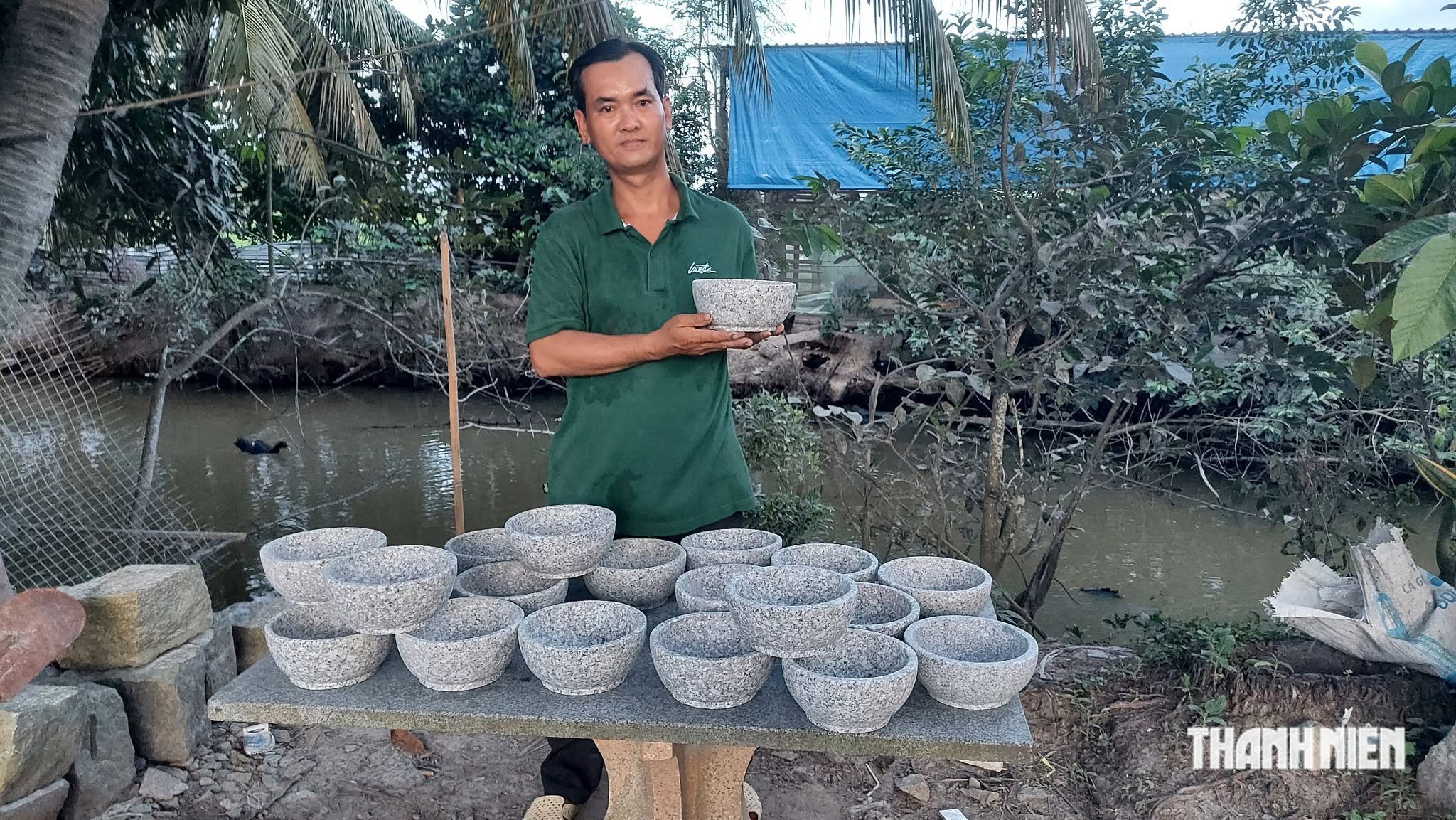 Cối đá ở Thoại Sơn, nghề làm 'mềm' đá núi An Giang, hiếm người còn rành- Ảnh 1.