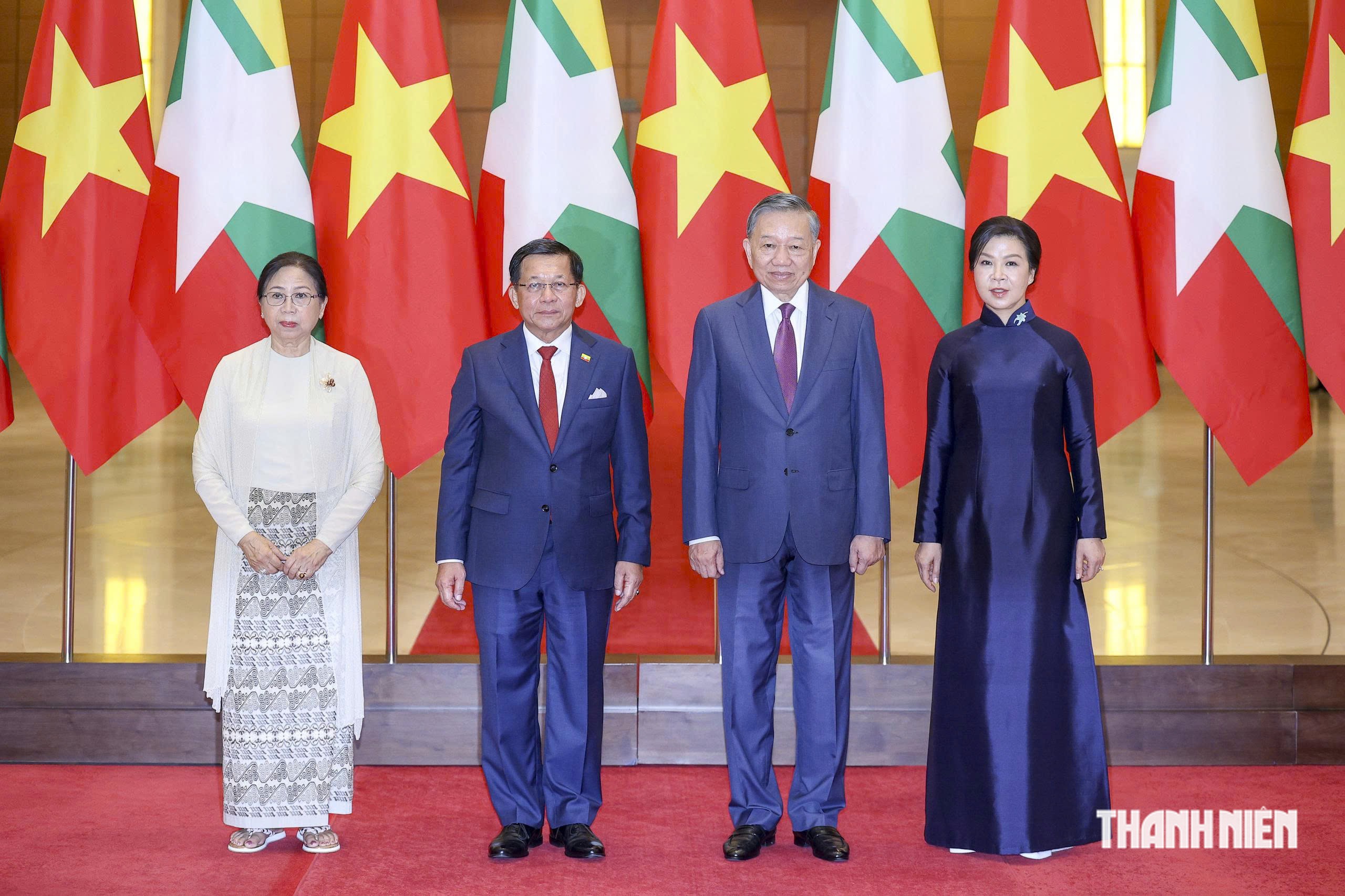 Tổng Bí thư, Chủ tịch nước Tô Lâm chủ trì Lễ đón Tổng thống Myanmar - Ảnh 6.
