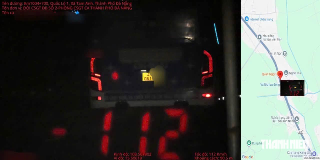 Xe khách phóng 112 km/giờ trên quốc lộ 1, CSGT tăng cường kiểm tra ban đêm- Ảnh 2.