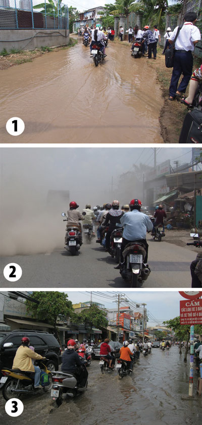 Đường sá lầy lội 