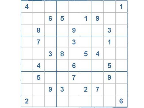 Mời các bạn thử sức với ô số Sudoku 2181 mức độ Rất Khó