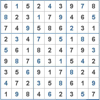 Mời các bạn thử sức với ô số Sudoku 2004 mức độ Khó 1