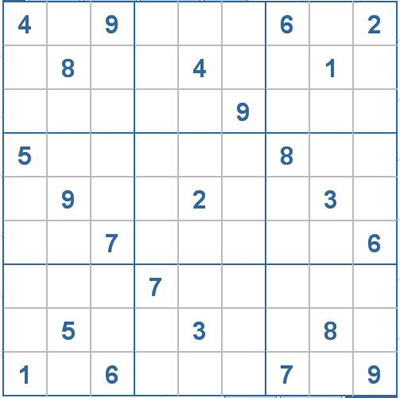 Mời các bạn thử sức với ô số Sudoku 2039 mức độ Khó 2