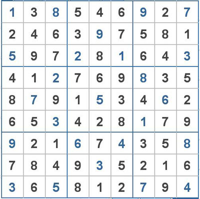 Mời các bạn thử sức với ô số Sudoku 2042 mức độ Khó 2
