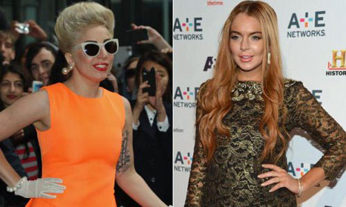 Lady Gaga và Linday Lohan dường như đang gieo mầm cho một tình bạn mới - Ảnh: Reuters