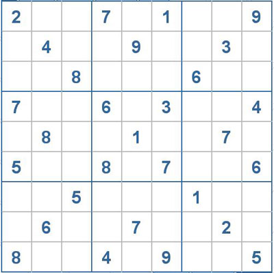Mời các bạn thử sức với ô số Sudoku 2063 mức độ Khó 1