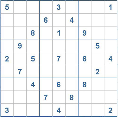 Mời các bạn thử sức với ô số Sudoku 2075 mức độ Khó