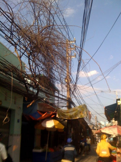 “Mớ bòng bong” trên dây điện