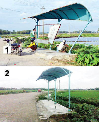 Đã sửa chữa nhà chờ xe buýt