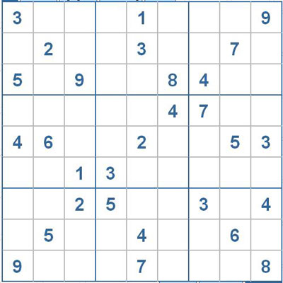 Mời các bạn thử sức với ô số Sudoku 2501 mức độ Khó