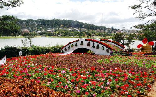 Không gian hoa ở Đồi Cù trong Festival hoa Đà Lạt lần trước 