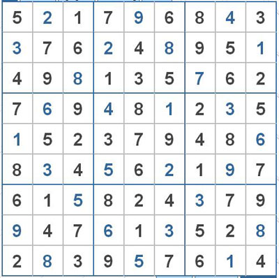 Mời các bạn thử sức với ô số Sudoku 2504 mức độ Khó 1